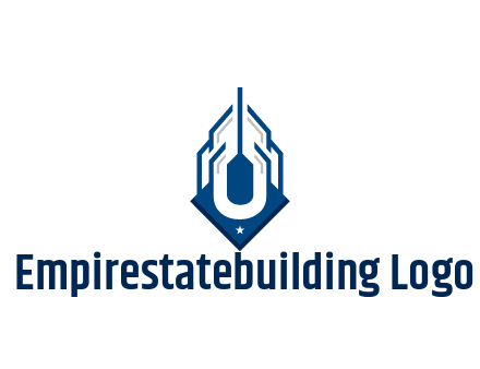 line art abstract skyscraper construction logo