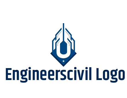 line art abstract skyscraper construction logo