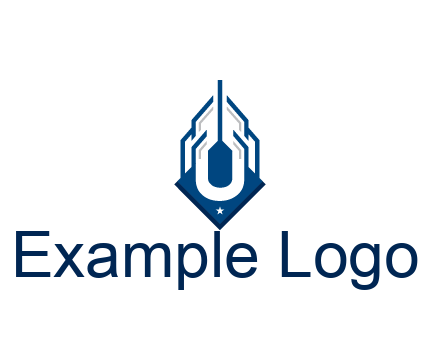 line art abstract skyscraper construction logo