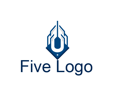 line art abstract skyscraper construction logo