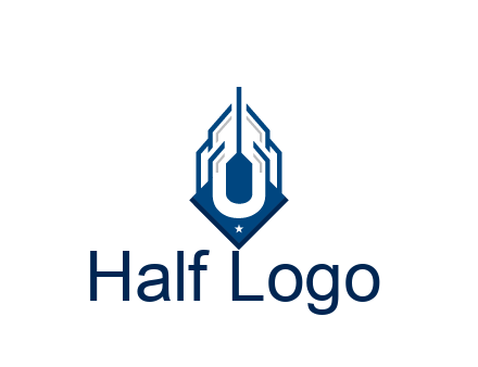 line art abstract skyscraper construction logo