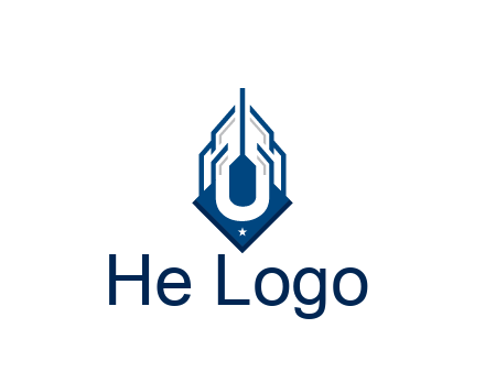 line art abstract skyscraper construction logo