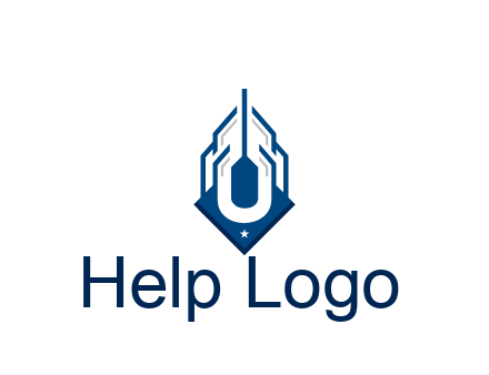 line art abstract skyscraper construction logo