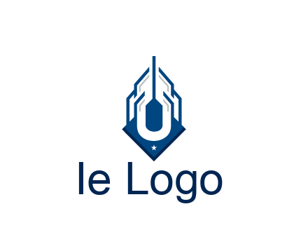 line art abstract skyscraper construction logo