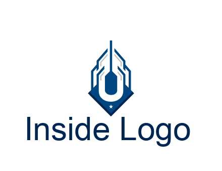 line art abstract skyscraper construction logo