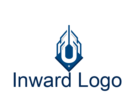 line art abstract skyscraper construction logo
