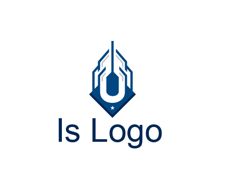 line art abstract skyscraper construction logo