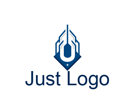 line art abstract skyscraper construction logo