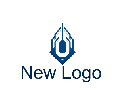 line art abstract skyscraper construction logo