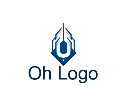 line art abstract skyscraper construction logo