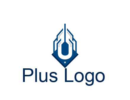 line art abstract skyscraper construction logo