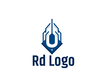 line art abstract skyscraper construction logo