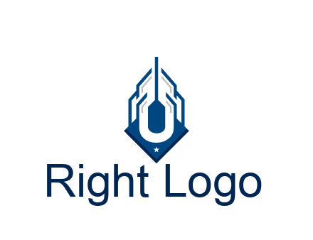line art abstract skyscraper construction logo