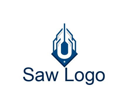line art abstract skyscraper construction logo