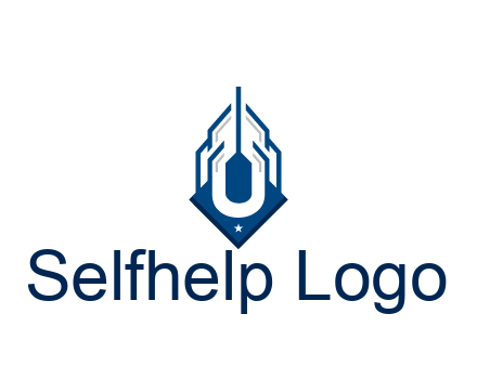 line art abstract skyscraper construction logo