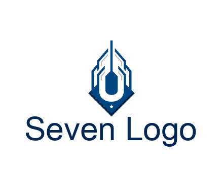 line art abstract skyscraper construction logo