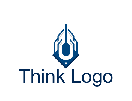line art abstract skyscraper construction logo