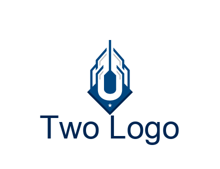 line art abstract skyscraper construction logo