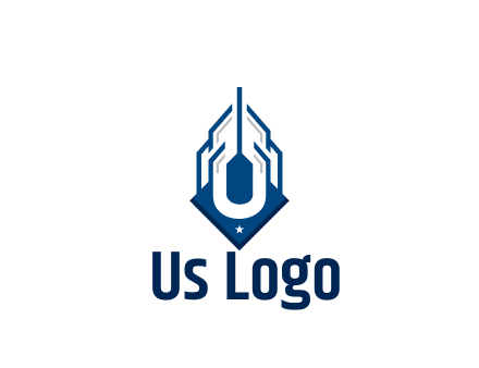 line art abstract skyscraper construction logo