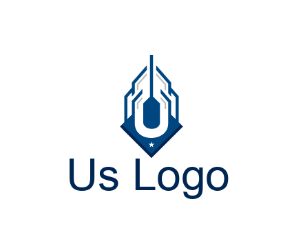 line art abstract skyscraper construction logo
