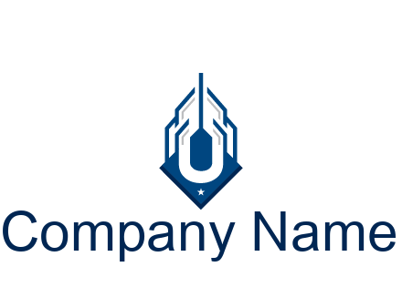 line art abstract skyscraper construction logo