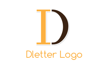 letter I with curved line forming letter D