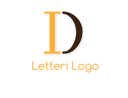 letter I with curved line forming letter D