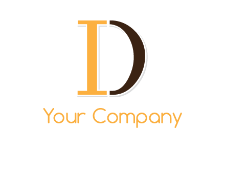 letter I with curved line forming letter D
