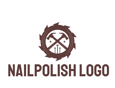 hammer and nails in blade construction logo
