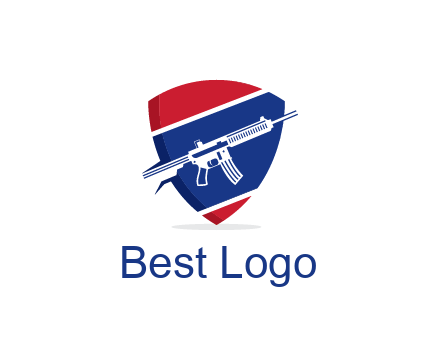 gun in badge security logo