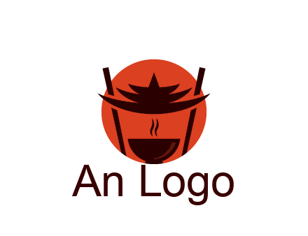 chopsticks with soup bowl food logo