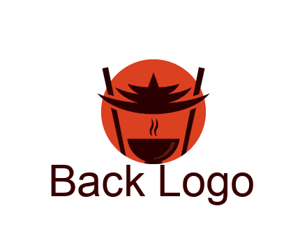 chopsticks with soup bowl food logo