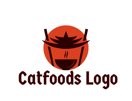 chopsticks with soup bowl food logo