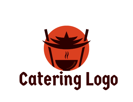 chopsticks with soup bowl food logo
