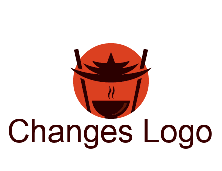 chopsticks with soup bowl food logo
