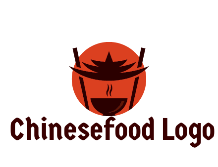 chopsticks with soup bowl food logo