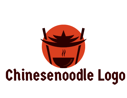 chopsticks with soup bowl food logo