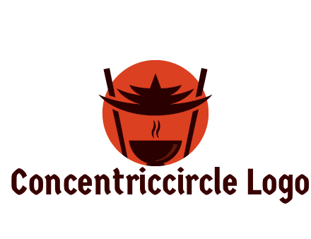 chopsticks with soup bowl food logo