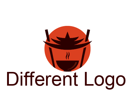 chopsticks with soup bowl food logo