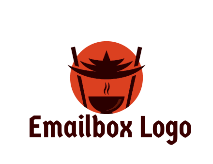 chopsticks with soup bowl food logo
