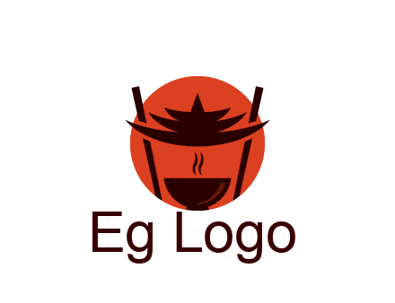 chopsticks with soup bowl food logo