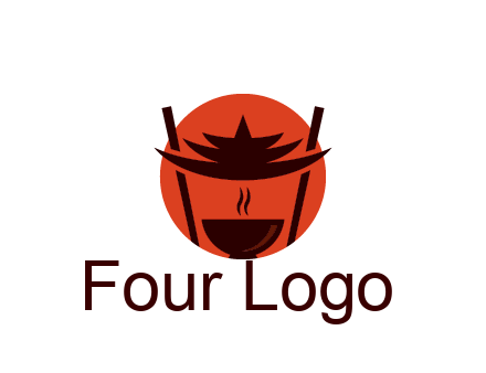 chopsticks with soup bowl food logo