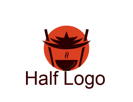chopsticks with soup bowl food logo