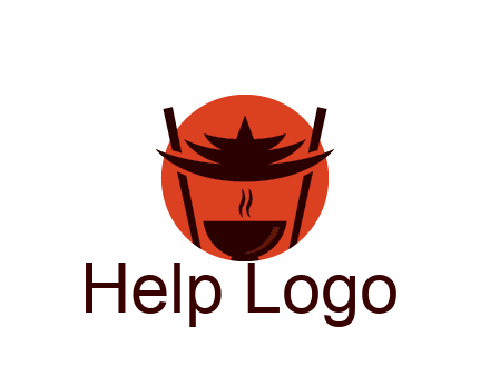 chopsticks with soup bowl food logo