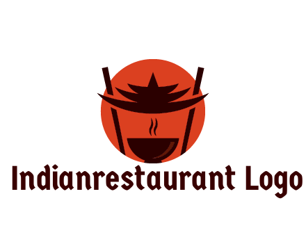 chopsticks with soup bowl food logo