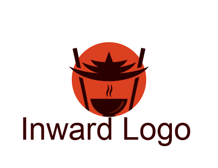 chopsticks with soup bowl food logo