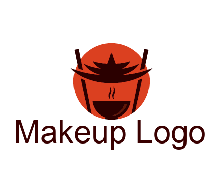 chopsticks with soup bowl food logo