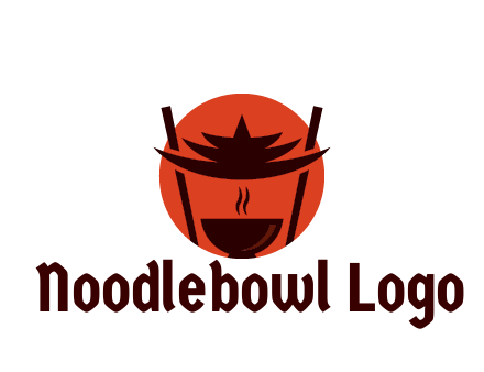 chopsticks with soup bowl food logo