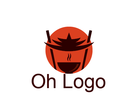 chopsticks with soup bowl food logo