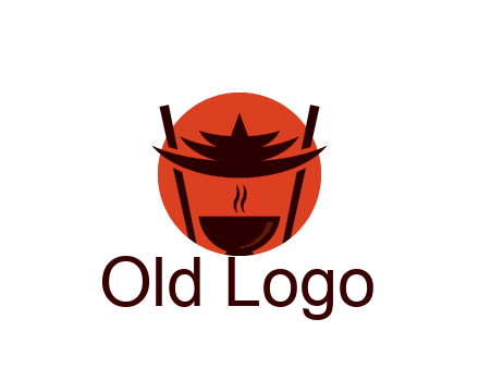 chopsticks with soup bowl food logo